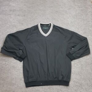 Scottish Winds Jacket Mens Medium Black Windbreaker Golf Outdoor Pull Over Adult